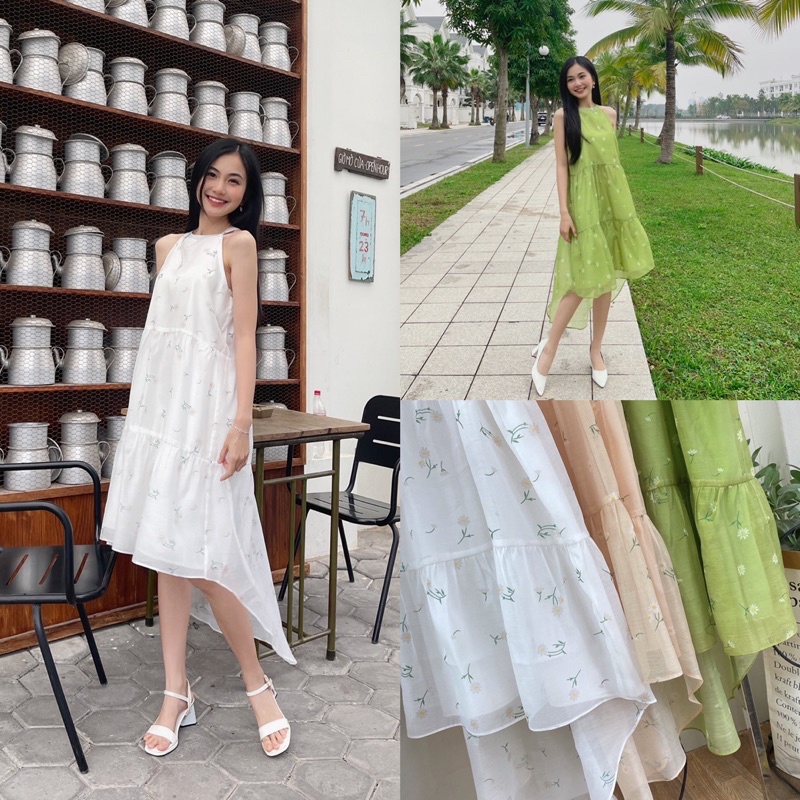 [V321] Váy yếm vạt lệch