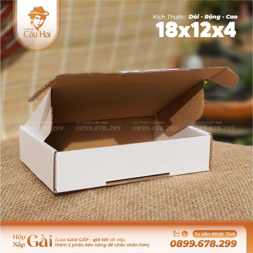 Set 20 hộp carton nắp GÀI 18x12x4