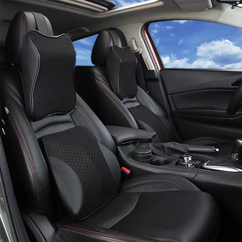 Gối tựa đầu và lưng chất liệu cao su non ngồi ghế ô tô, ghế văn phòng | BigBuy360 - bigbuy360.vn