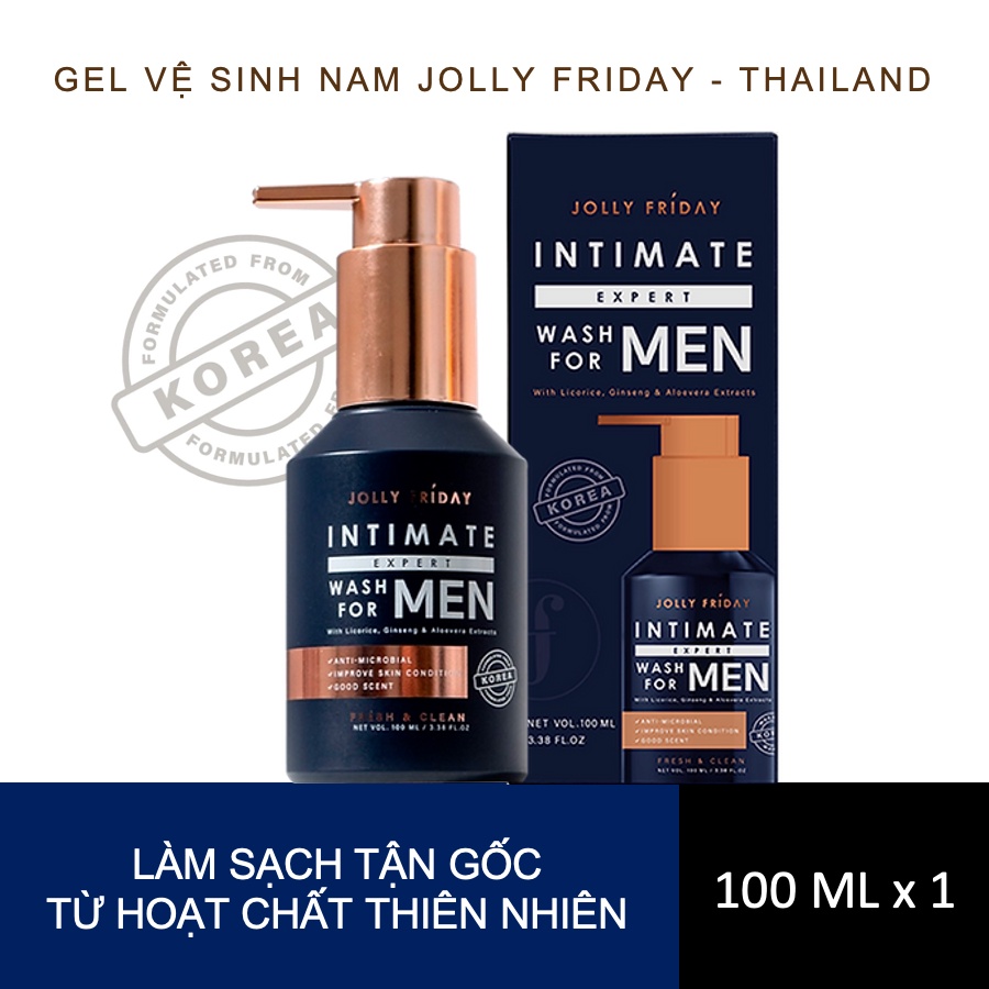 ⬆️ (che tên) NK Thái Lan, KHỬ MÙI TẬN GỐC, Gel dung dịch vệ sinh nam cao cấp Jolly Friday 100ml