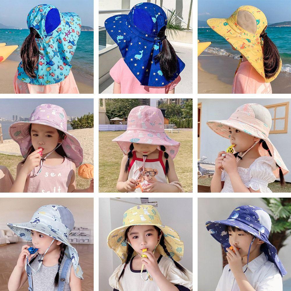 Mũ Bucket Vành Rộng Điều Chỉnh Được Thời Trang Đi Biển Cho Bé