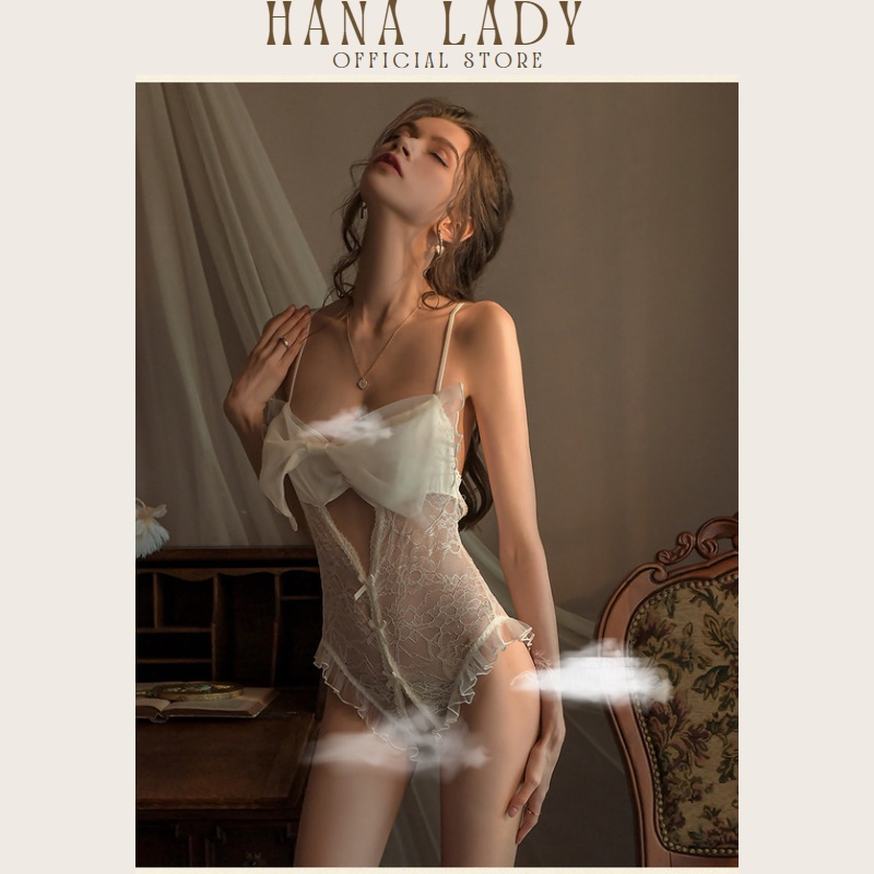 Đồ ngủ nữ sexy liền thân ren hở đáy và ngực gợi cảm bộ lót ren gợi cảm Hana Lady V517