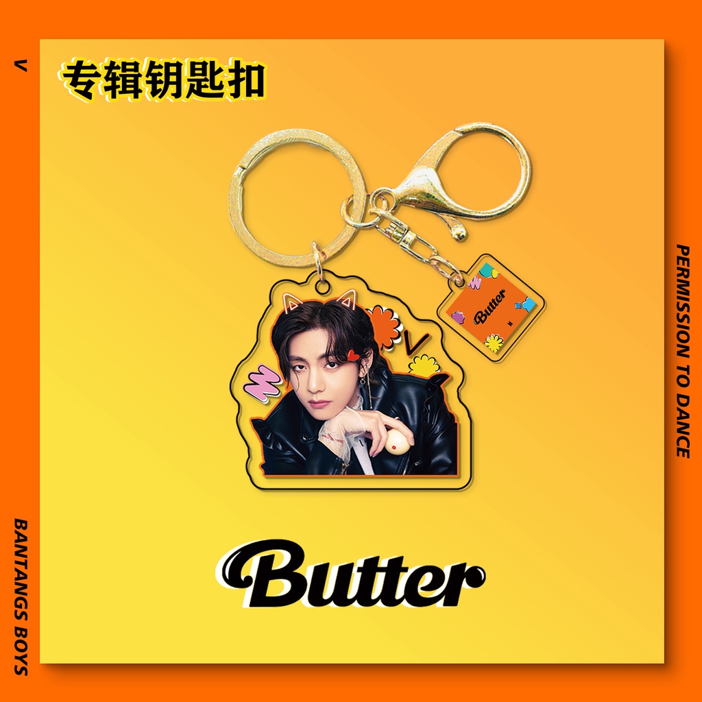 BTS Key Chain Butter Album 2-piece Acrylic Key Cute Creative Pendant