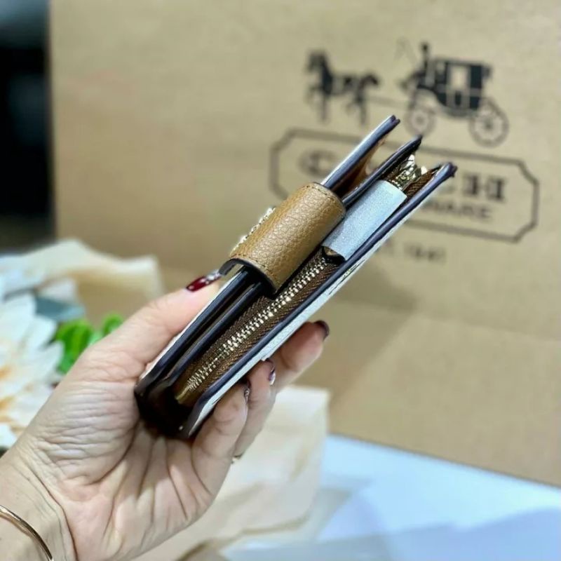 Ví Coac.h X Peanut wallet zip da thật siêu cưng