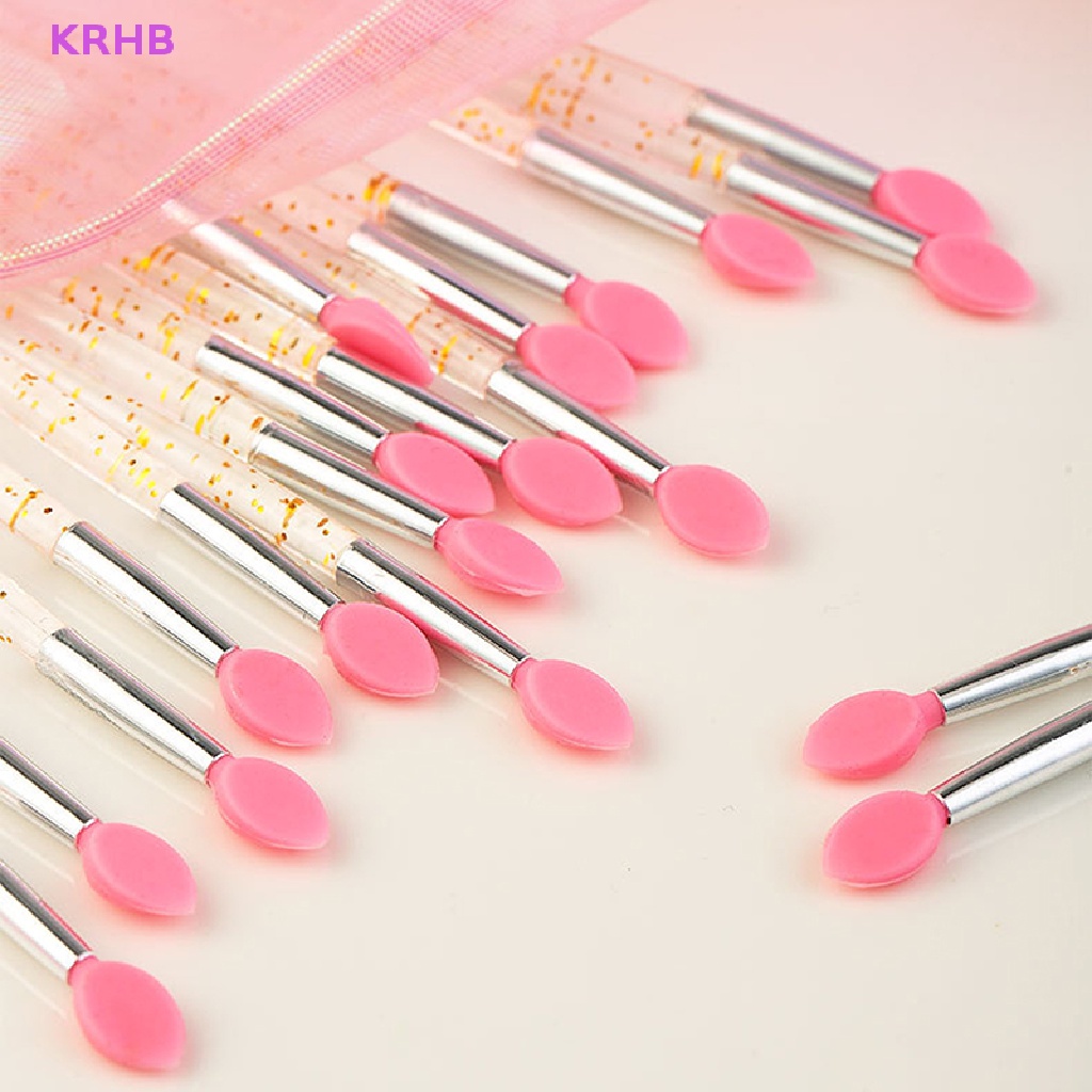 Set 10 Cọ Trang Điểm Mắt Môi Với Đầu Cọ Silicon Mềm Tiện Lợi Mới