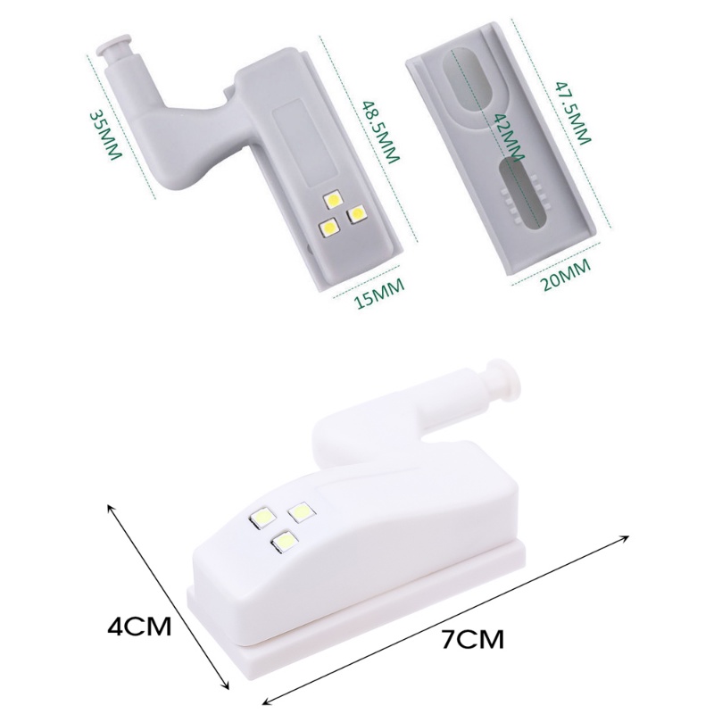 Đèn LED Nhấn Gắn Bản Lề Tủ Quần Áo / Ngăn Kéo Khẩn Cấp Sử Dụng Pin Tiện Lợi