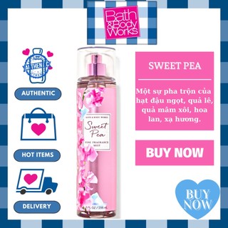 Xịt Thơm SWEET PEA Bath And Body Works - Body Mist 236ml