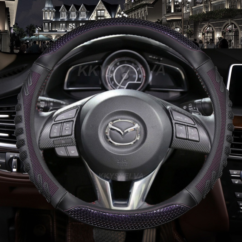 Vỏ Bọc Vô Lăng 38cm Bằng Sợi Carbon Cho Mazda 2 3 Axela 2013-2016 Mazda 6 Atenza 2014-2017 CX5 2017 2018