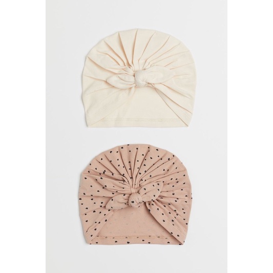 Set 2 mũ cotton Hm auth | Săn sale hm uk | sz 6-12m, 1-2y, 2-4y