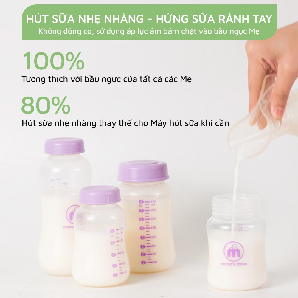 Combo Cốc Hứng Sữa Rảnh Tay, Nước Rửa Bình Sữa, Cọ Bình Sữa và Núm Ti Mama’s Choice, Giá Siêu Hời, An Toàn Cho Mẹ Và Bé
