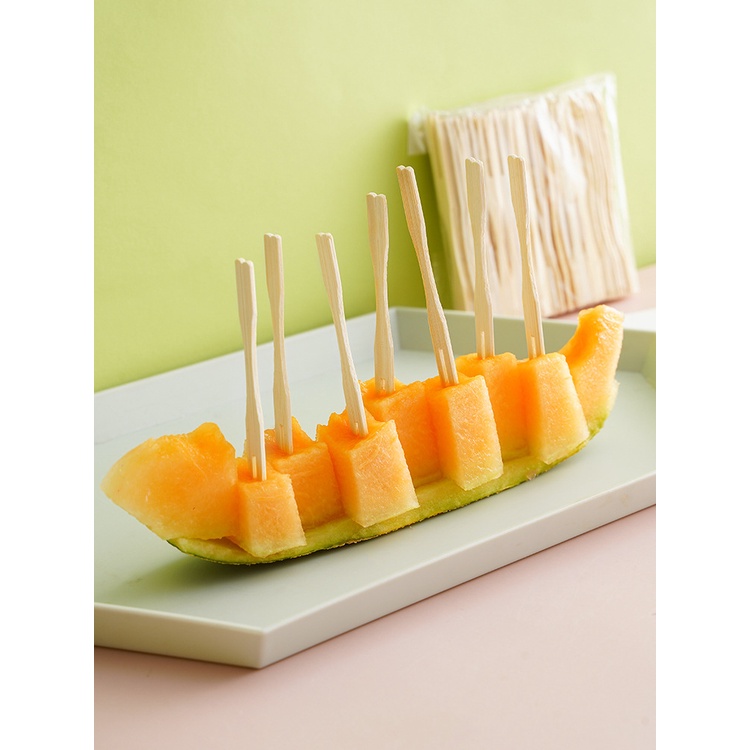 Set 100 Nĩa Gỗ 9Cm Ăn Trái Cây Dùng 1 Lần An Toàn Tiện Lợi