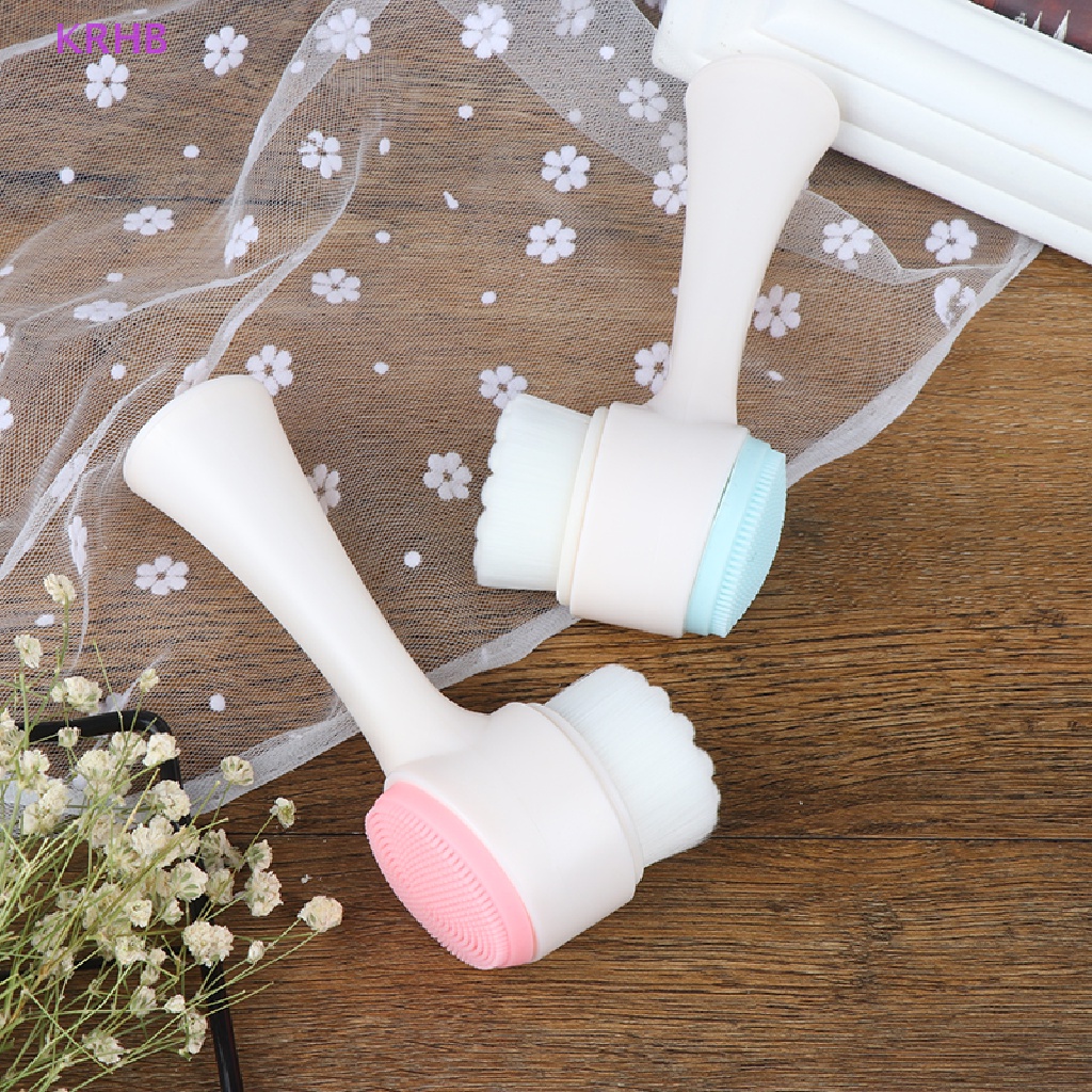 Cọ Rửa Mặt Bằng Silicon Mềm Hai Mặt KRHB Làm Sạch Lỗ Chân Lông