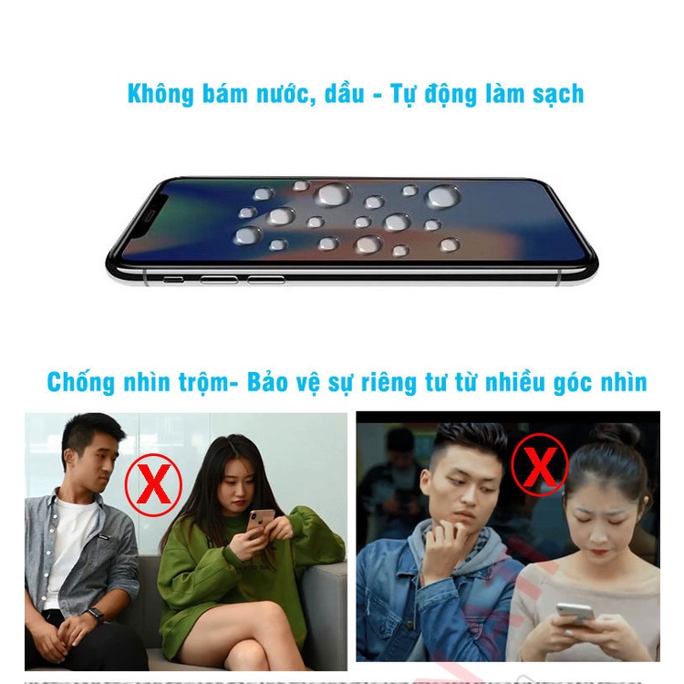 Kính cường lực iphone TỰ DÁN KINGKONG chống nhìn trộm cho ip 7P/8P/X/Xsmax/11/12promax/13promax/14Promax Full màn