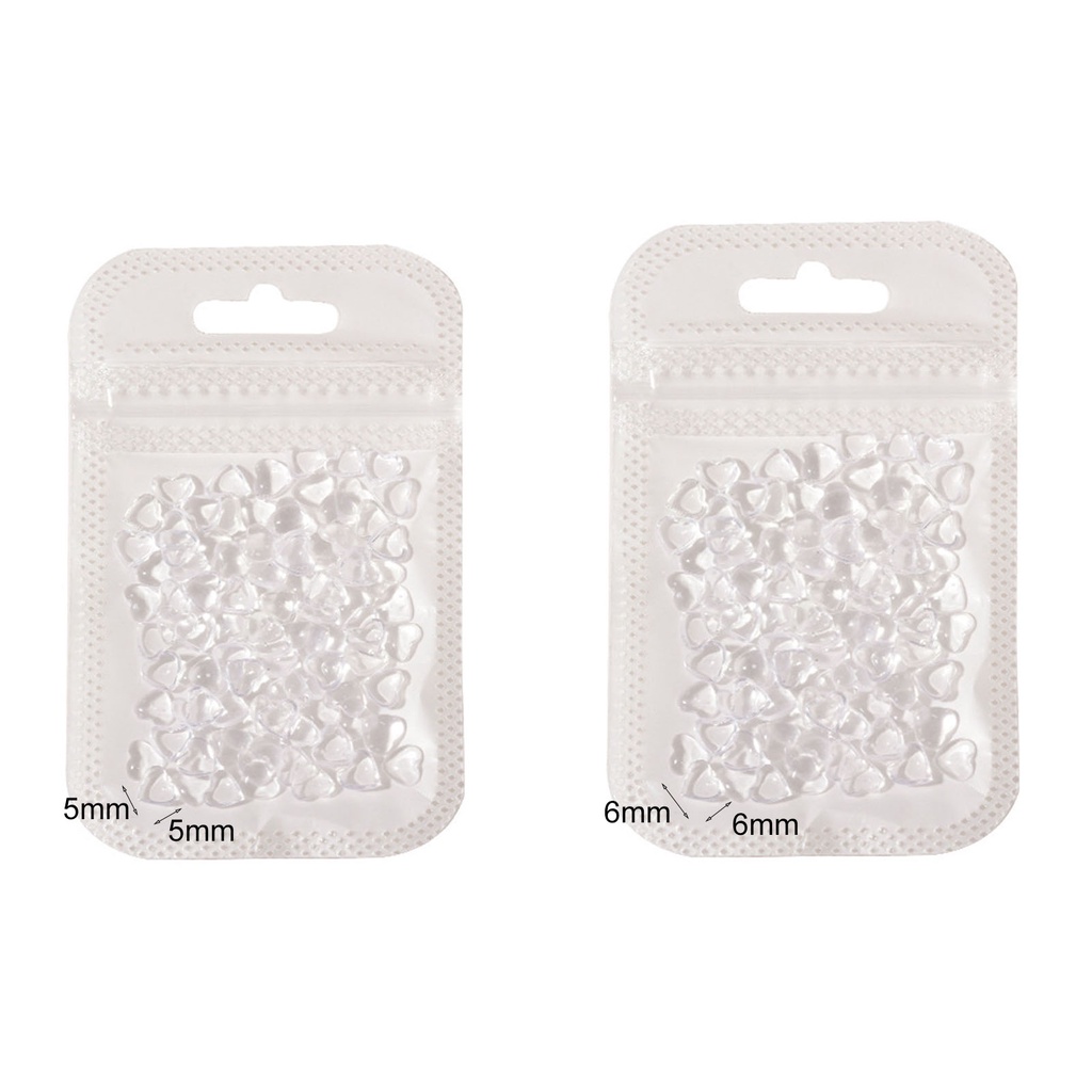Set 100 Phụ Kiện Hình Trái Tim 3D Trang Trí Móng Tay Chuyên Dụng