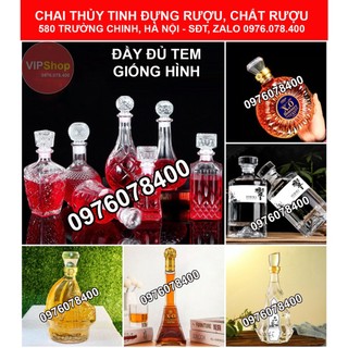 Bộ 24 vỏ chai thủy tinh đựng rượu 500ml, 750ml, 1 lít, bình xo, bình ngâm rượu cao cấp