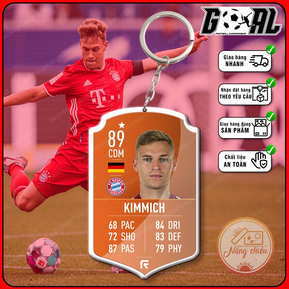Móc khóa cầu thủ Kimmich-thẻ bóng đá CLB Bayern Münich mới nhất 2023-phụ kiện treo balo túi xách cao cấp [6237-6248]