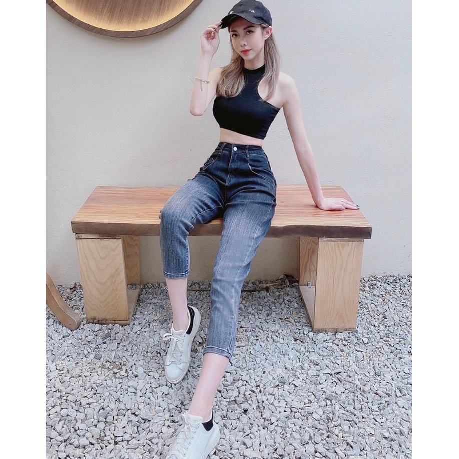 Quần jeans nữ 9 tấc BigSize lưng cao, co dãn mạnh 4433 MLJ MoliJeans
