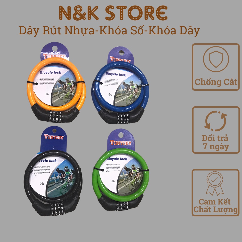 Khóa dây chống trộm, khóa chống trộm xe máy xe đạp, khóa xe máy an toàn chắc chắn