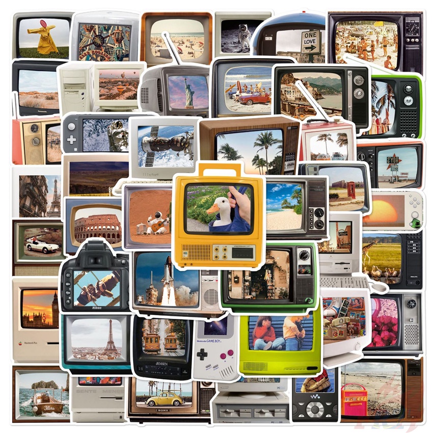 Bộ 100 Cái ❉ Sticker Dán Trang Trí Phong Cách Retro Độc Đáo ❉ Sticker Dán Tường Chống Thấm Nước Họa Tiết Doodle Hợp Thời Trang