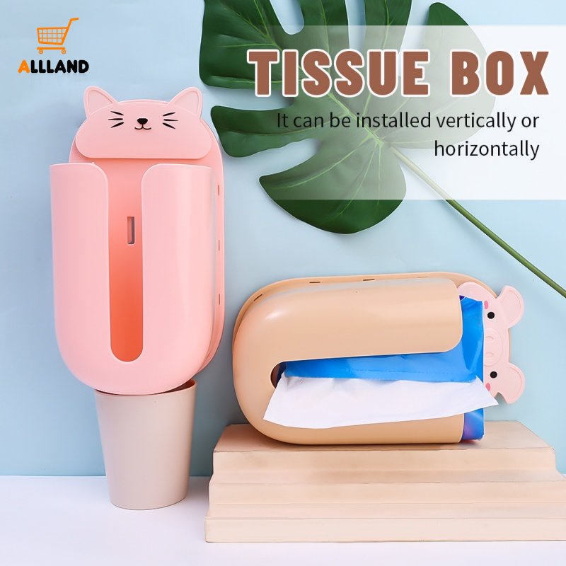 Hộp Đựng Khăn Giấy / Khăn Giấy Đa Năng Dán Tường Tự Dính Họa Tiết Hoạt Hình Sáng Tạo Có Thể Tháo Rời