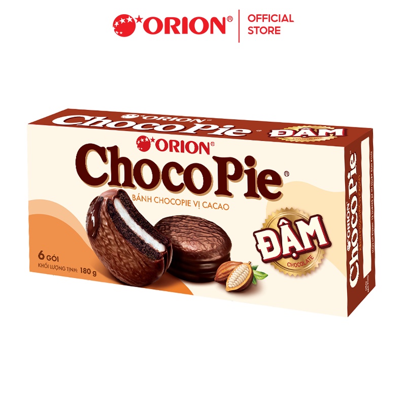 Hộp 6 gói bánh Orion ChocoPie ĐẬM vị ca cao (180G)