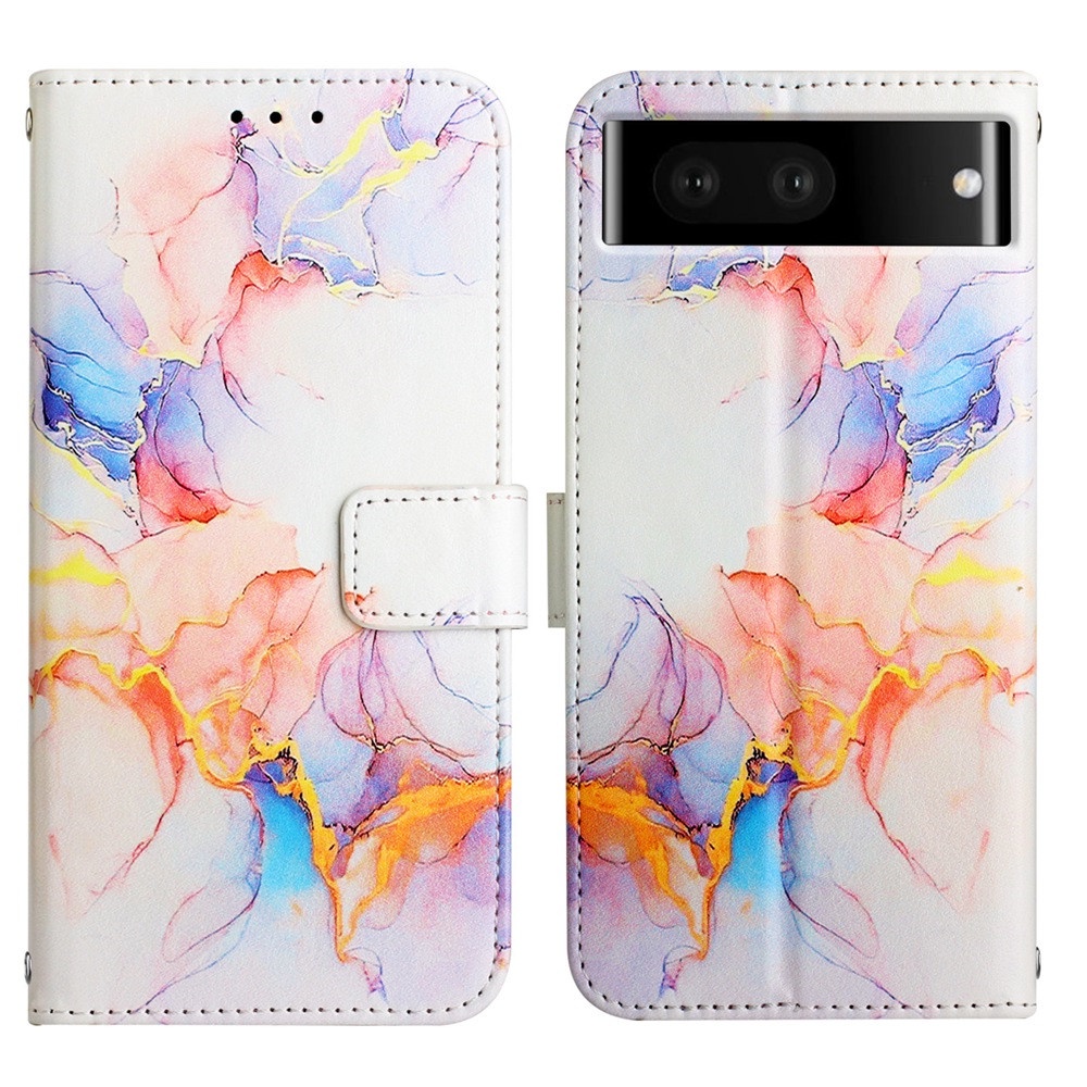 Ốp Điện Thoại Da PU Kiểu Ví Đế Lật Họa Tiết Cẩm Thạch Có Ngăn Thẻ &amp; Giá Đỡ Cho Google Pixel 7 6 Pro