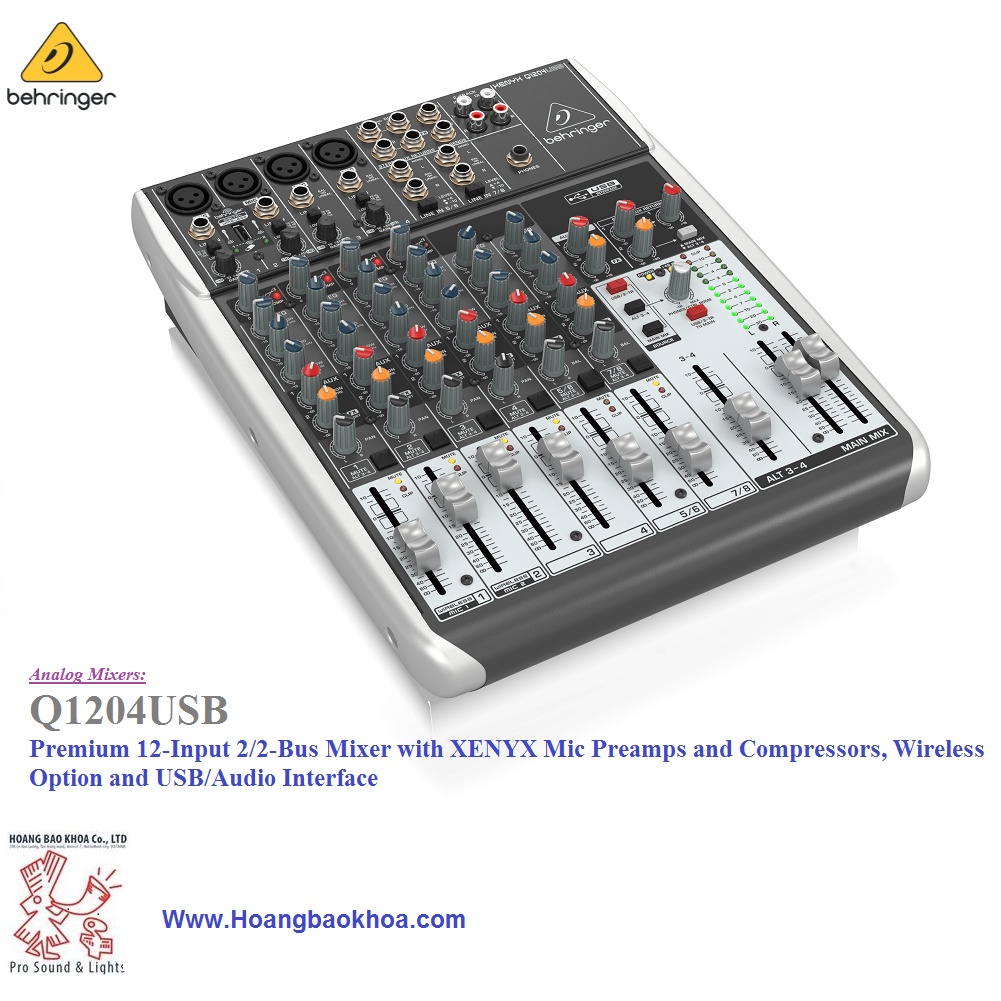 Q1204USB Analog Mixer Behringer| Mixer cơ Behringer Q1204USB