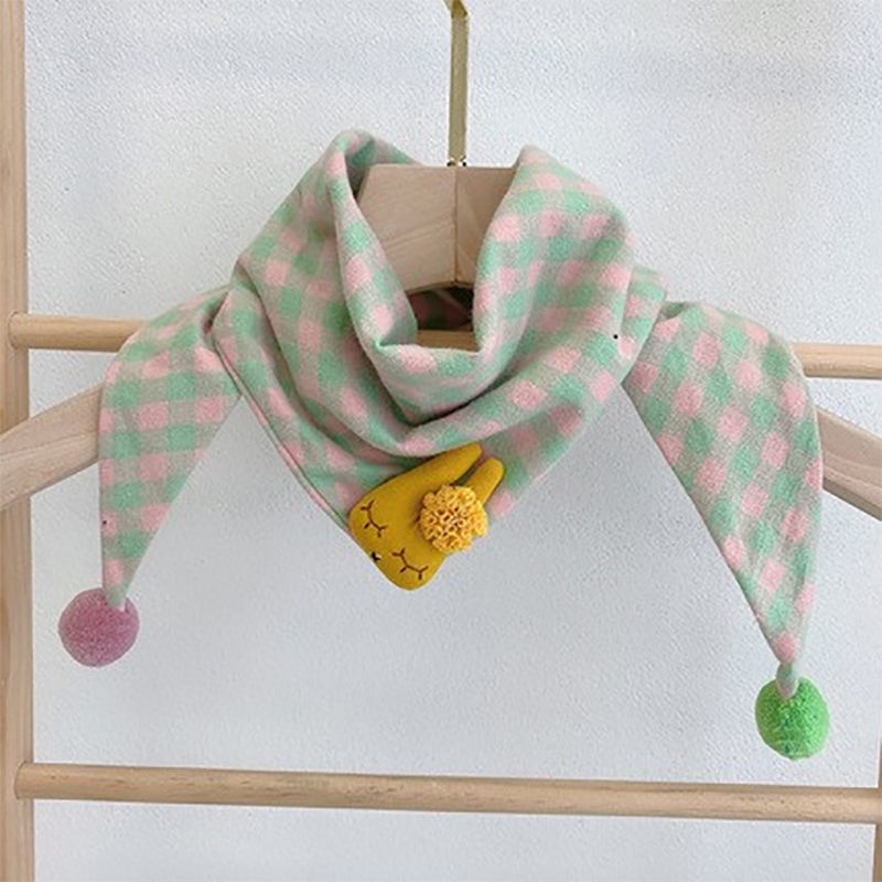 Yếm Ăn Cotton Hình Tam Giác Thời Trang Thu Đông Hàn Quốc Dành Cho Bé