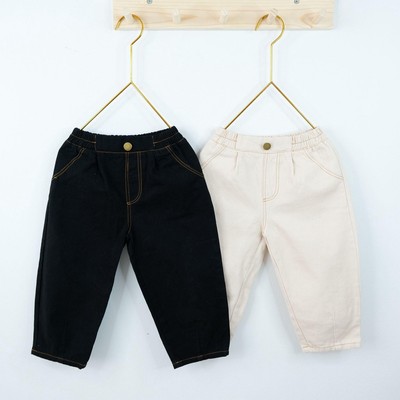 Quần kaki dài bé trai quần áo dài MINTSCLOSET Mint's Closet màu đen màu kem 1 2 3 4 5 6 tuổi - Q163