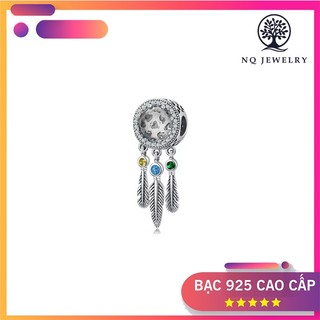 Charm bạc xỏ ngang dreamcatcher đính đá