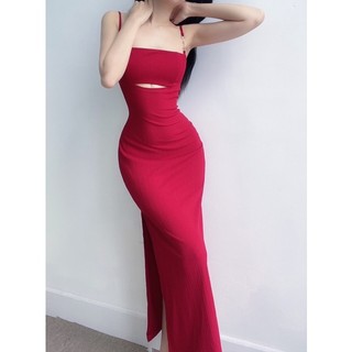 Grace Dress - Đầm body 2 dây đính khoen vai cutout ngực nữ tính