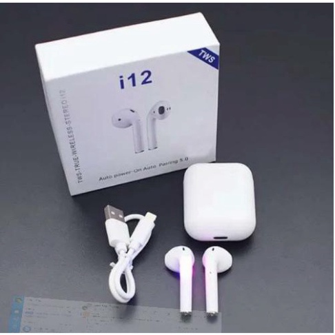 Tai Nghe Bluetooth I12 TWS 5.0 Không Dây Có Đế Sạc Cảm ứng Vân Tay  Tayhai627