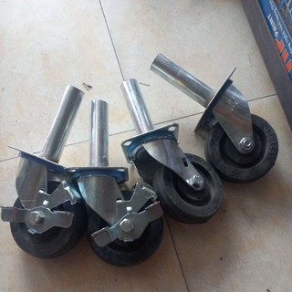 Lẻ 1 Bánh xe dàn giáo 100mm,125mm ống phi 32 hàng đẹp