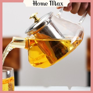 Ấm pha trà thủy tinh có lưới lọc inox 1000ml,bình pha trà ủ trà thủy tinh cao cấp GPH21