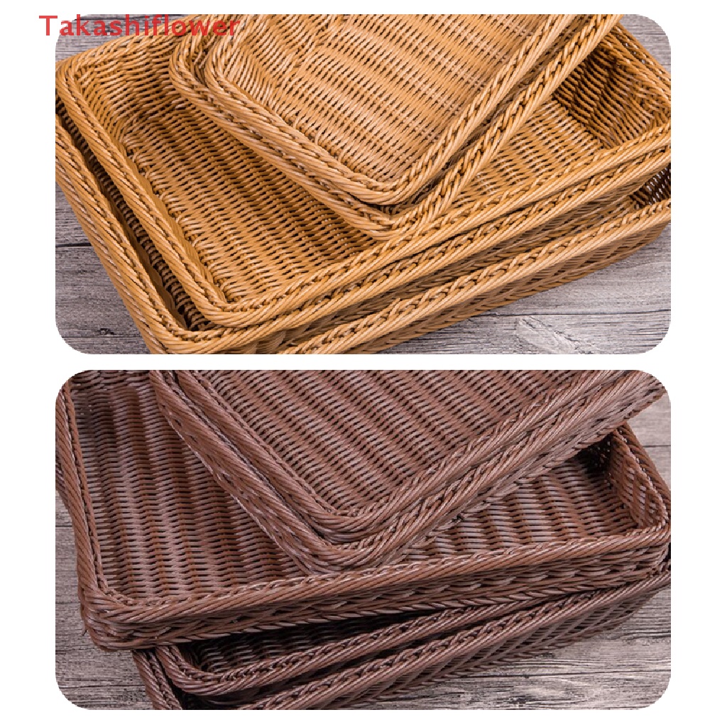 Giỏ Đan Mây Hình Chữ Nhật Đựng Trái Cây Để Bàn Tiện Dụng