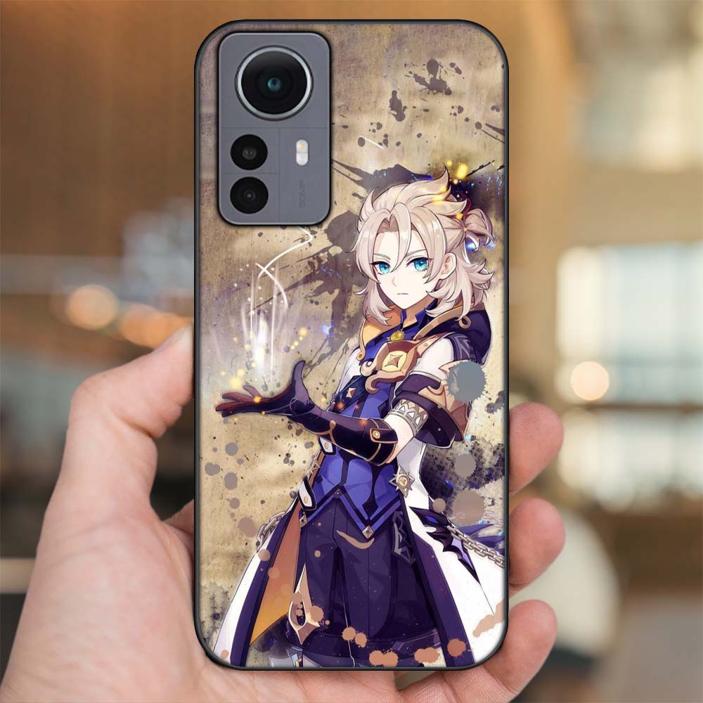 Ốp lưng Xiaomi 12 Pro 5G viền đen in hình Albedo Genshin Impact