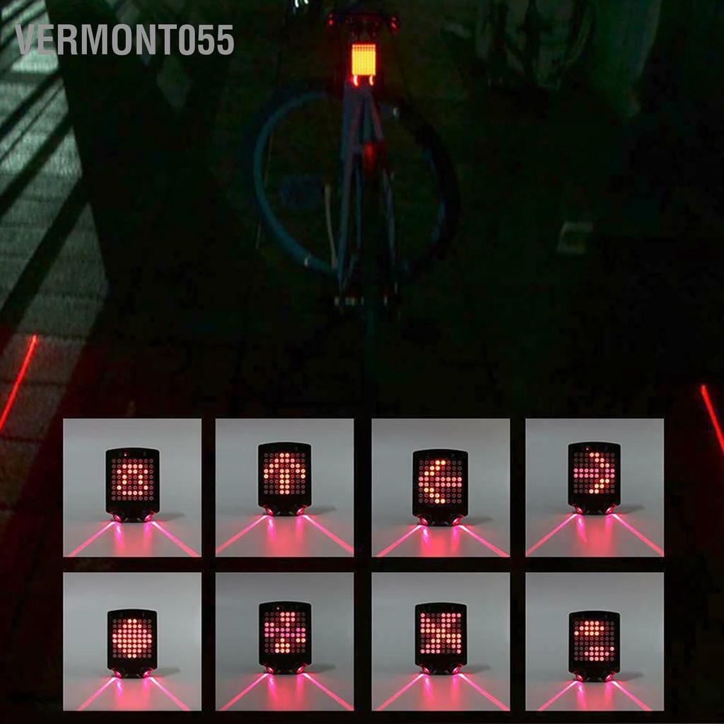 Có thể bán buôn Xe đạp Điều khiển từ xa không dây Phanh tay lái Đèn quay USB hậu Đen Vermont055 Hàng giao ngay