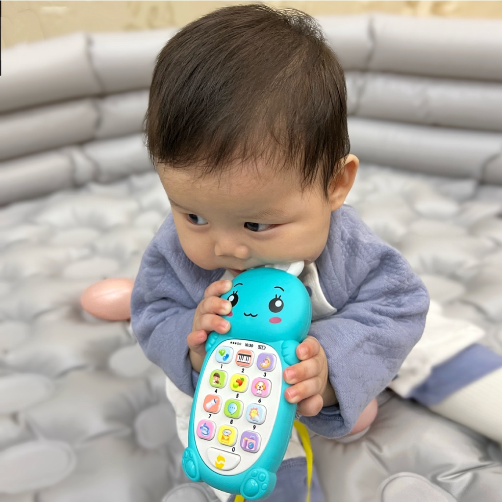 Combo Đồ chơi điện thoại phát nhạc song ngữ Anh Việt và Đồ chơi vô lăng ô tô cho bé trai và bé gái