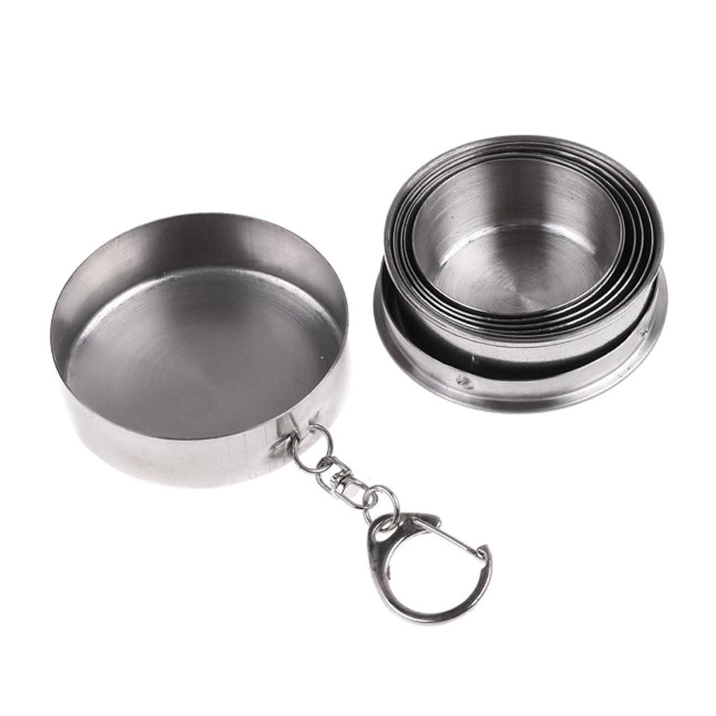 Cốc Uống Nước Bằng Thép Không Gỉ Có Thể Gấp Gọn Tiện Dụng Mang Theo Du Lịch