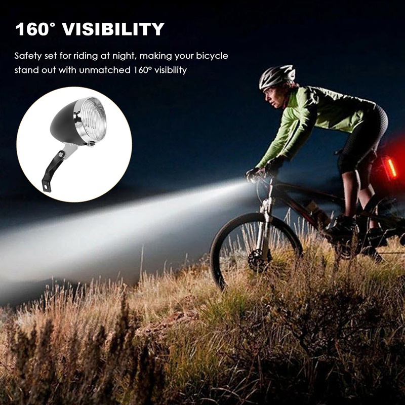 Đèn Pha 3 Bóng Led Gắn Phía Trước Xe Đạp Cổ Điển