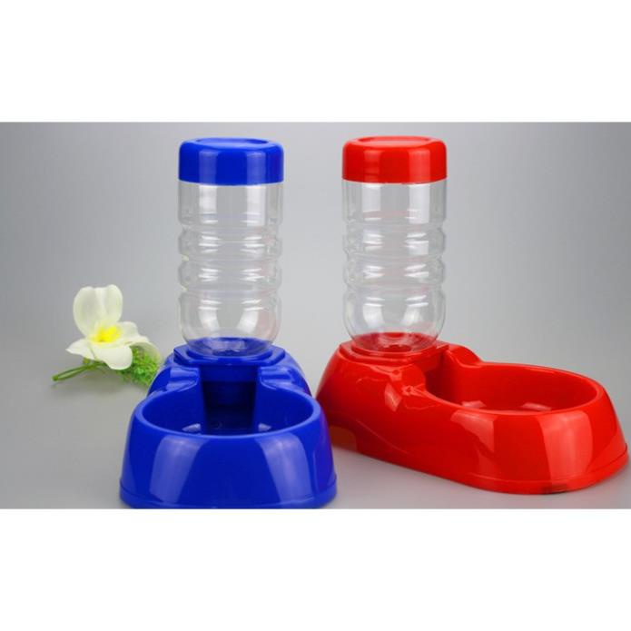Bình nước tự động cho chó mèo thú cưng dạng khay uống đơn đặt nền kèm bình phù hợp chó mèo dưới 5kg