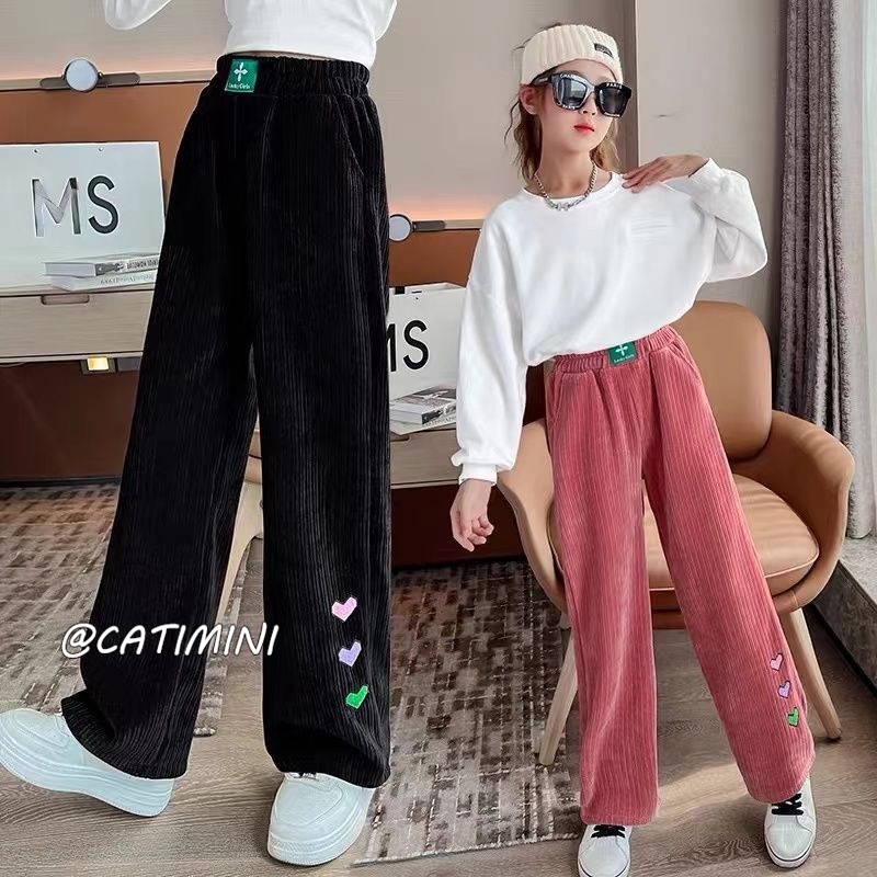 CATIMINI Quần Nhung Dài Dáng Rộng Thiết Kế Mới Thời Trang Mùa Thu Đông Dành Cho Bé Gái