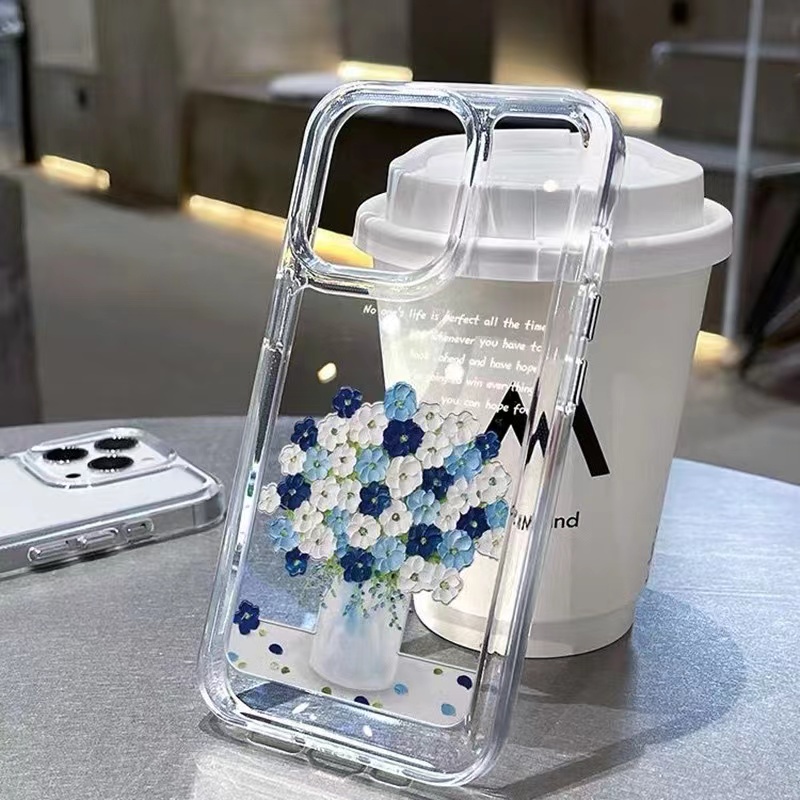 Ốp Điện Thoại Silicon Mềm Trong Suốt Hình Hoa Cho IPhone 11 12 13 14 Pro Max XR X 7 8 Plus XS Max 6 6S SE 2020