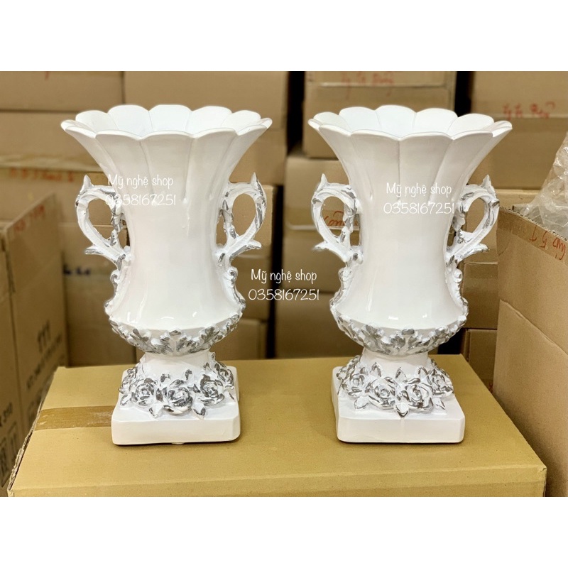 Bình hoa composite,Mỹ nghệ shop, decor, trang trí, quà tặng sinh nhật, tân gia, bình hoa giả, cao cấp mã cúp 5 bao vỡ