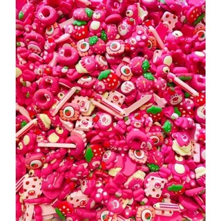 Combo 100 charm gấu dâu lộn xộn