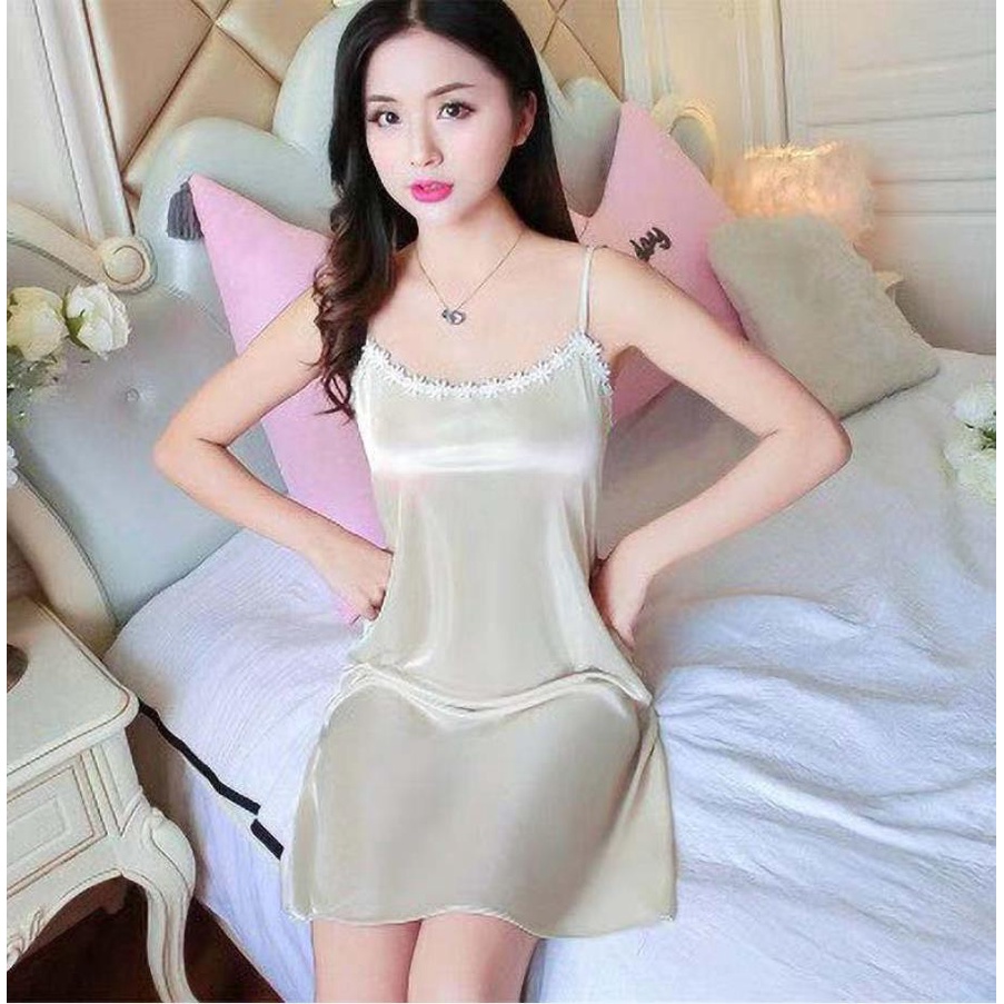 Đầm Ngủ Màu Trơn Cổ Vuông Dáng Rộng Thời Trang Mùa Hè 2023 Cho Nữ