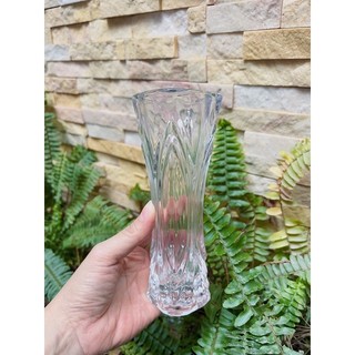 Lọ hoa thủy tinh pha lê trắng 17cm