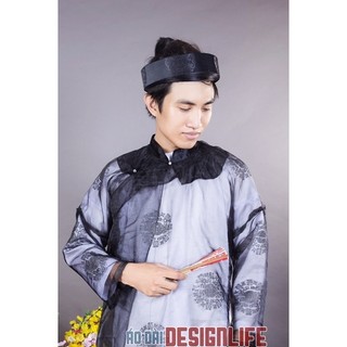 áo dài ông đồ đen mừng thọ