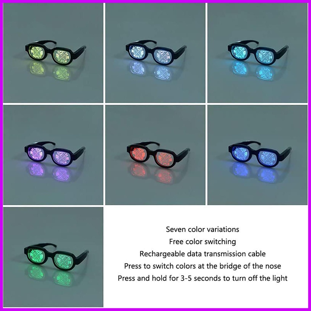 Mắt Kính EL Có Đèn LED Phát Quang Độc Đáo Cho Tiệc Halloween / Giáng Sinh