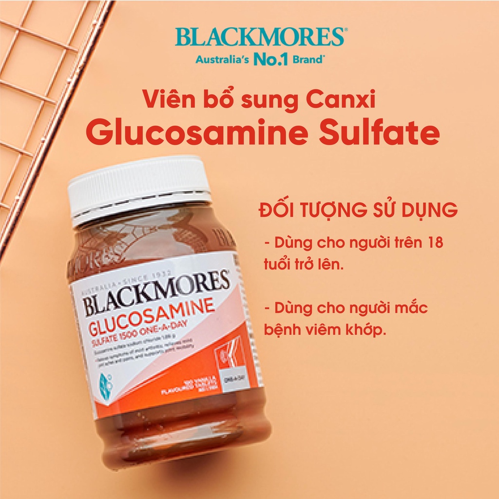 Viên uống bổ xương khớp Glucosamine 1500mg Blackmores 180 viên, hỗ trợ các vấn đề của xương khớp